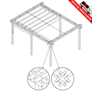 Pergola Wavesail 290x400cm