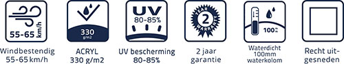 waterdicht schaduwdoek met rechte zijden