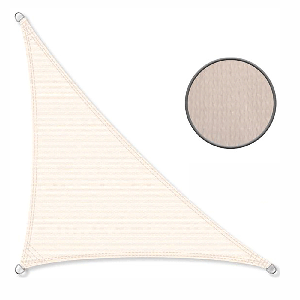 zonnedoek driehoek 4Schaduwdoek  4,2x4,2x6m 190gr/m² 90°  crème