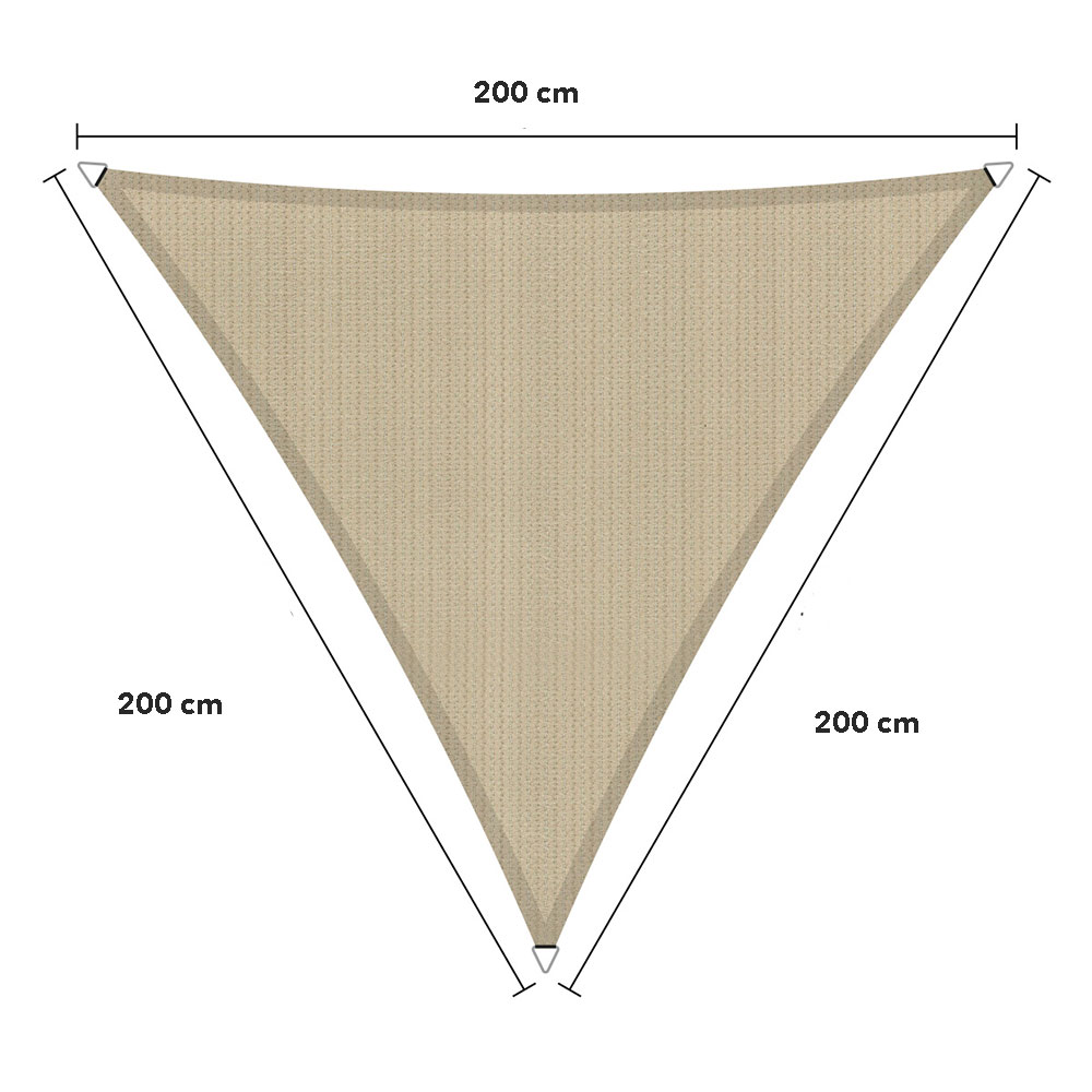 Zonnedoek  2x2x2m 285gr/m² neutral sand