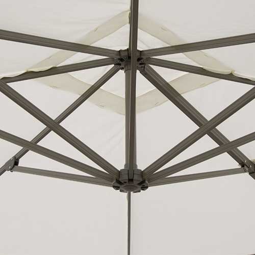 houtstok parasol 3m ecru detail