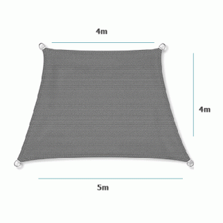 Zonnedoek 4x5x4x4m 190gr antraciet