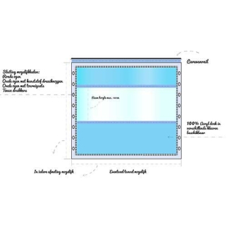 Acryl doek met midden raam, ovale ogen en caravanrail