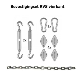 Rvs Bevestigingset vierkant