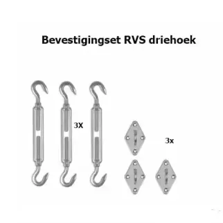 Rvs Bevestigingset driehoek
