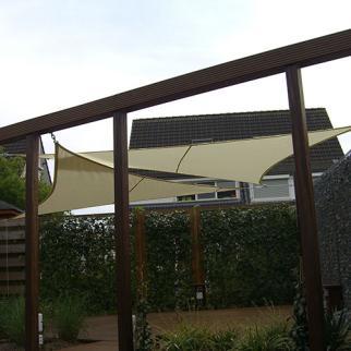 Zonnezeil 3x3x4,24m 160gr 90° crème waterdicht