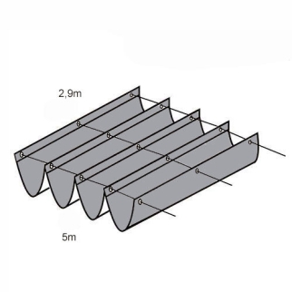 Waterdicht Wavesail 290x500cm grijs