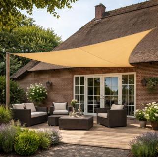 Zonnezeil 3x3x4,24m 160gr 90° zand waterdicht