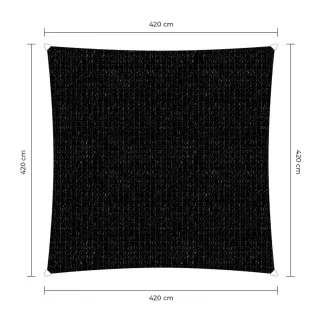 Sunfighters schaduwdoek 4,2x4,2m zwart