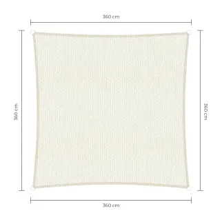 Sunfighters schaduwdoek 3,6x3,6m wit
