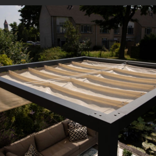 Coolfit harmonicadoek 370x370cm zand