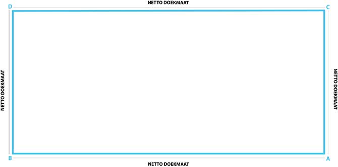 schaduwdoek rechthoek op maat met rechte zijden