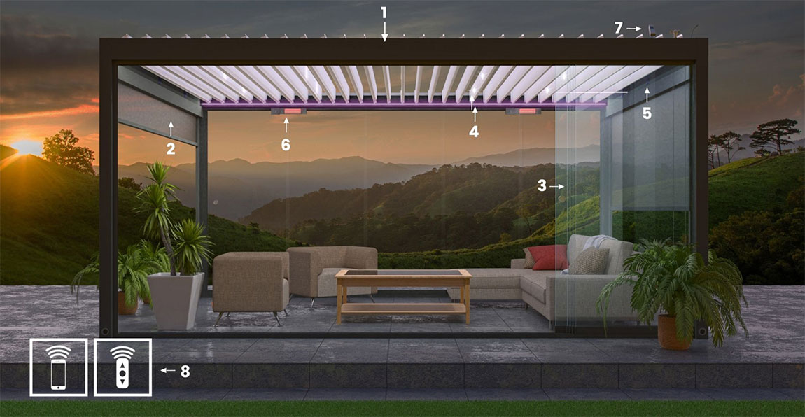verandadak met lamellen opties