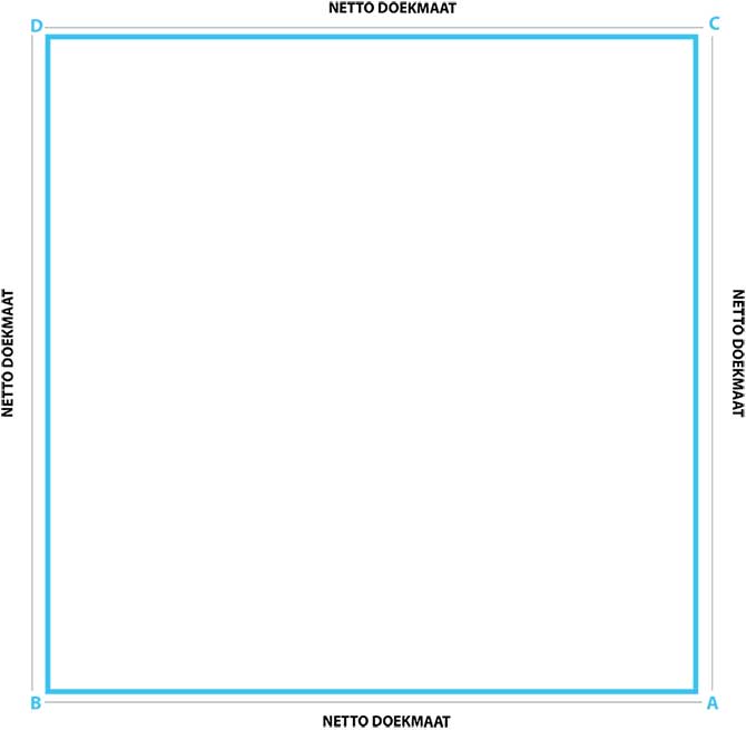 schaduwdoek vierkant op maat met rechte zijden